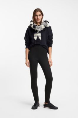 Seam-detail leggings in Punto Milano jersey, Black