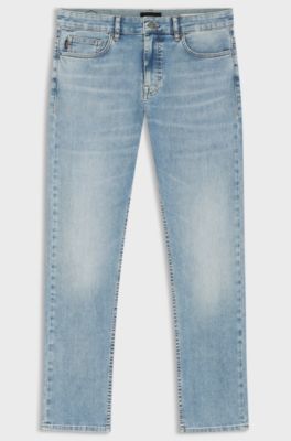 Jeans Delaware slim fit in denim soft-motion blu, Celeste