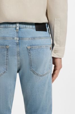 Jeans Delaware slim fit in denim soft-motion blu, Celeste