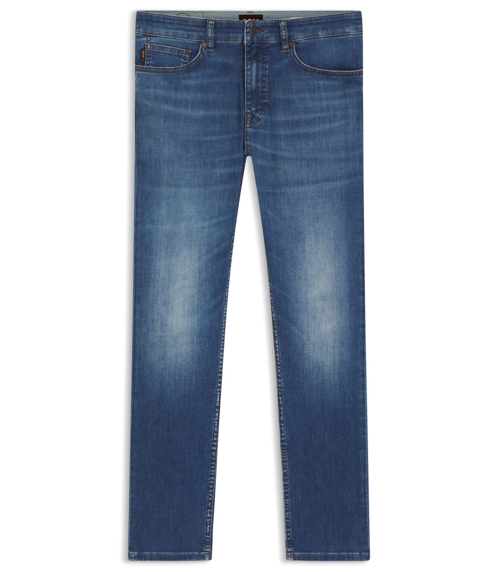 BOSS - Delaware slim-fit jeans in blue soft-motion denim - Blue