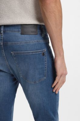 Delaware slim fit-jeans i bl&aring; soft motion-denim, Bl&aring;