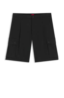 Stretch-cotton cargo shorts with pleat front 1