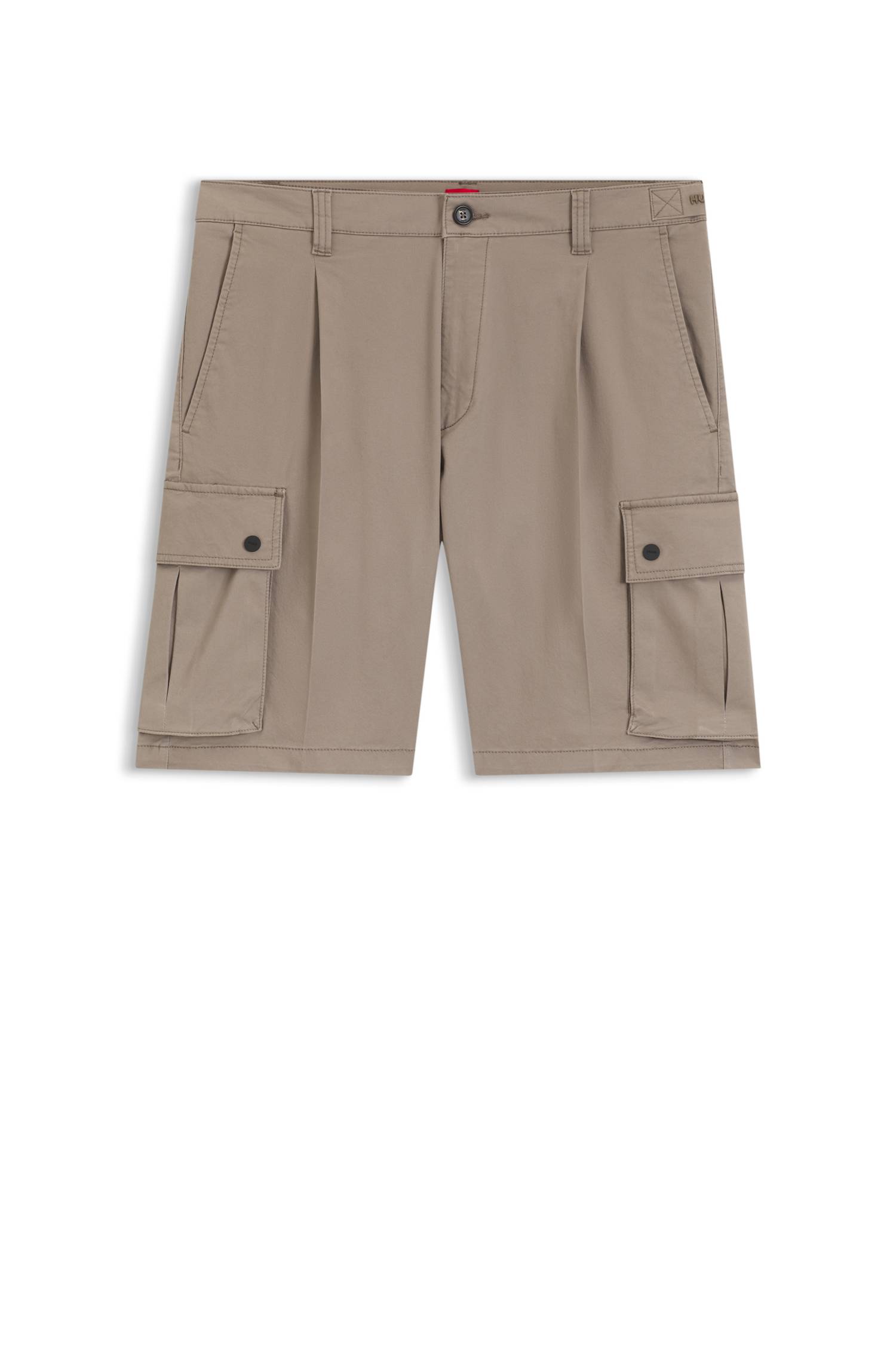 Hugo Stretch-cotton cargo shorts with pleat front herr – bild 4