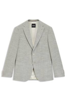 Boss Regular Fit Blazer I En Mønstret Bomuldsblanding Med Stræk