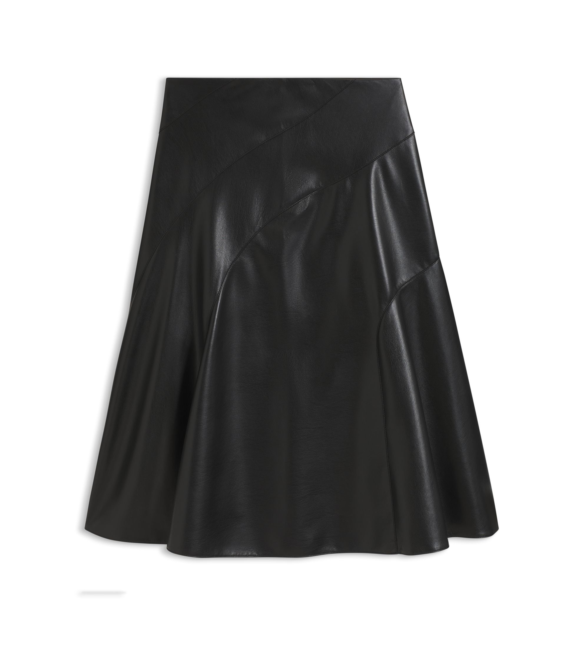 スカート BOSS BOSS - Faux-leather skirt with seaming details - Black