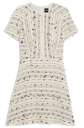 Vestito a righe in tweed di misto cotone