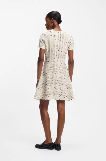 Tweed-striped dress in a cotton blend