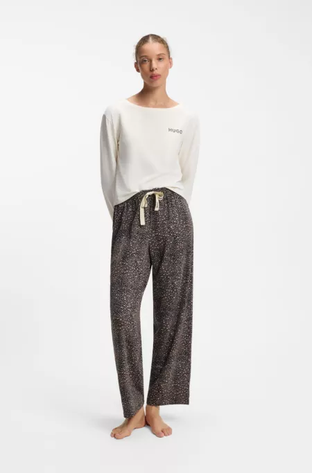 Bas de pyjama imprimé en modal stretch et en coton
