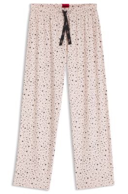 Printed pyjama bottoms in stretch modal and cotton, light pink