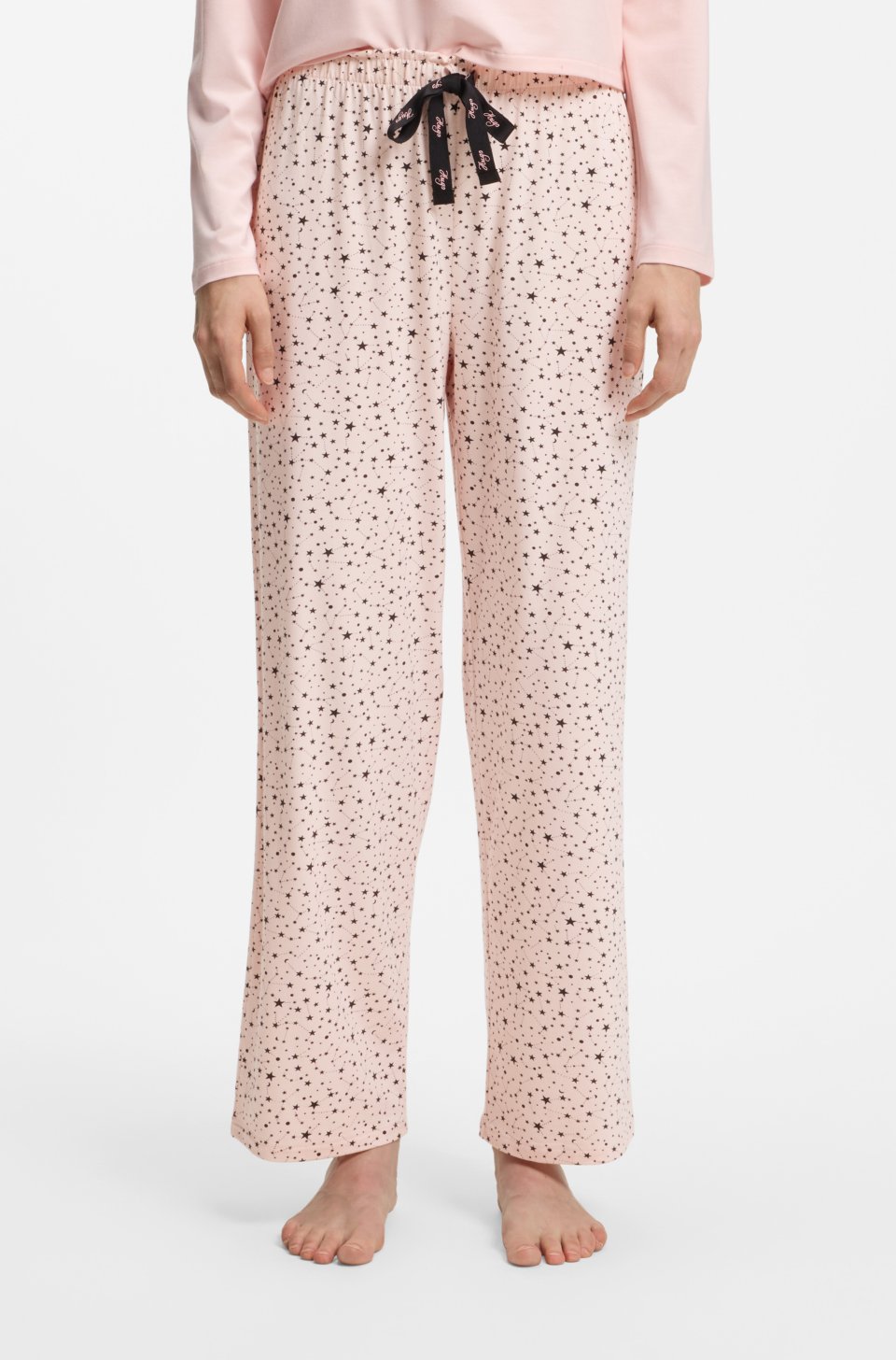 Printed pyjama bottoms in stretch modal and cotton