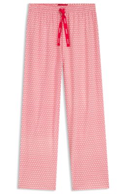 Stretch-jersey pyjama bottoms with all-over print, light pink