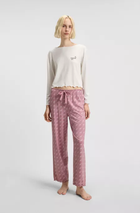 Bas de pyjama en jersey stretch à imprimé partout