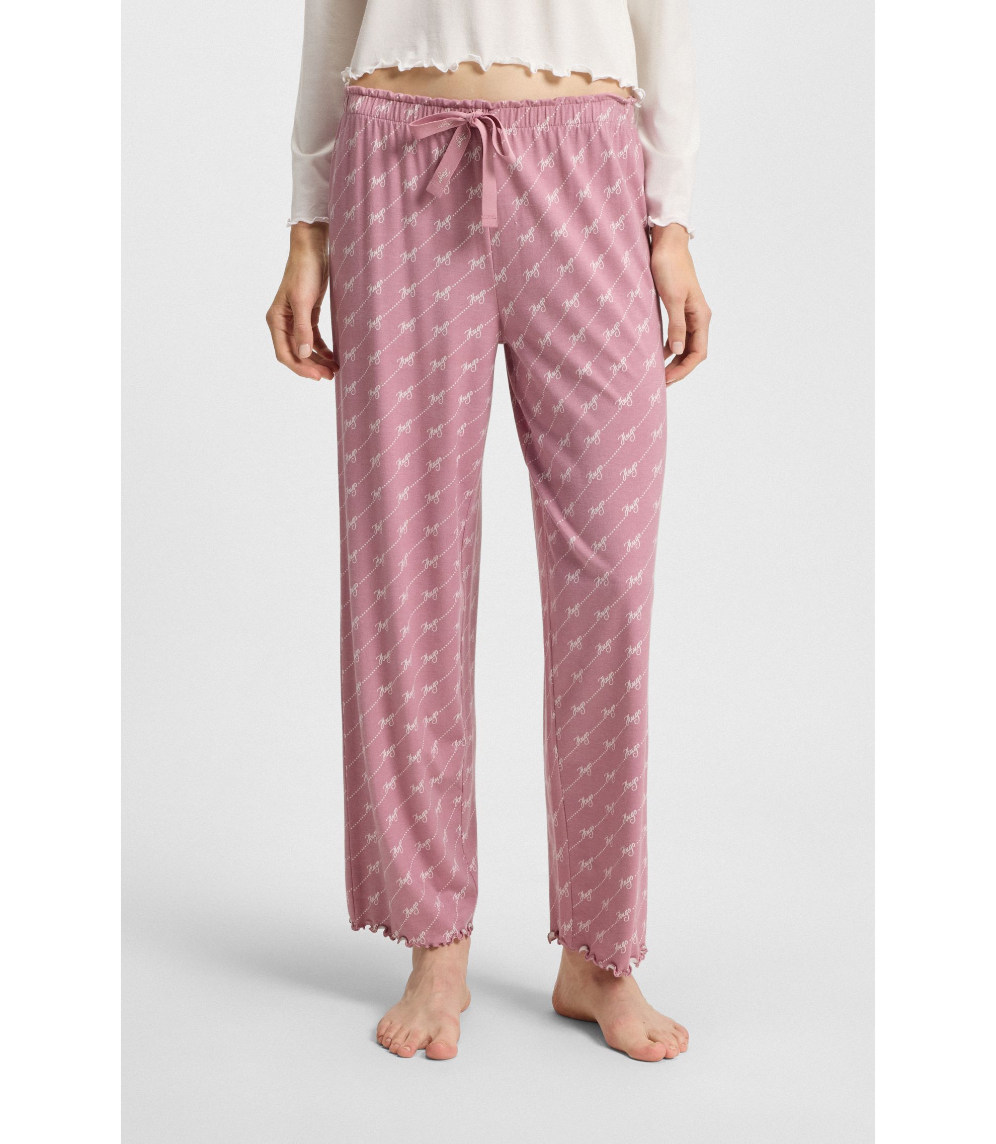 HUGO Pantaloni del pigiama in misto modal elasticizzato con