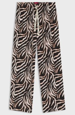 Printed pyjama bottoms in stretch modal and cotton, Patterned