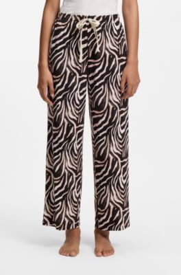 Printed pyjama bottoms in stretch modal and cotton, Patterned