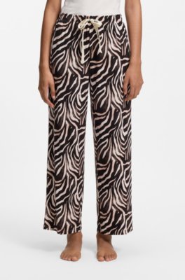 Printed pyjama bottoms in stretch modal and cotton