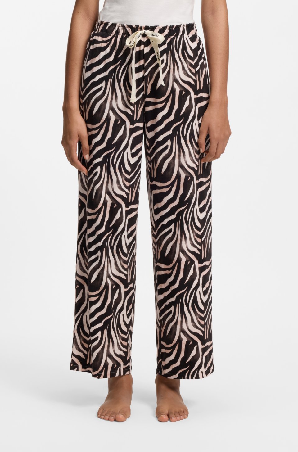 Printed pyjama bottoms in stretch modal and cotton