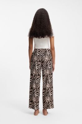 Printed pyjama bottoms in stretch modal and cotton, Patterned