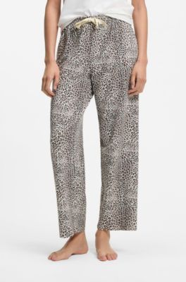 Printed pyjama bottoms in stretch modal and cotton, Patterned