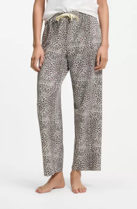 Printed pyjama bottoms in stretch modal and cotton