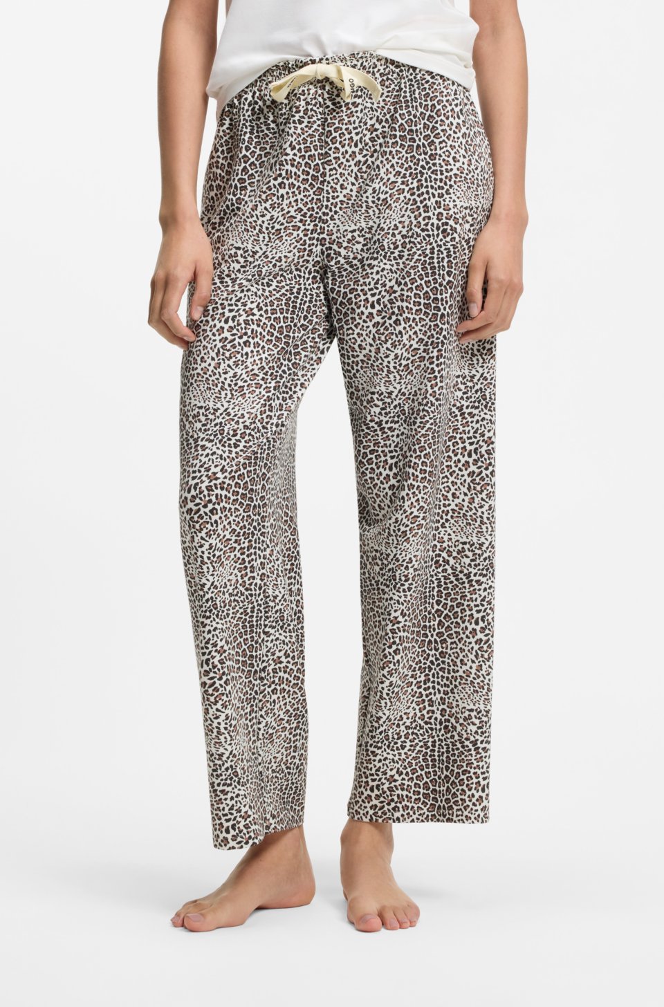 Printed pyjama bottoms in stretch modal and cotton