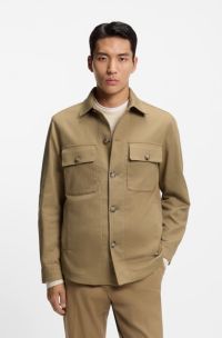 Short Relaxed en twill de coton stretch, Beige