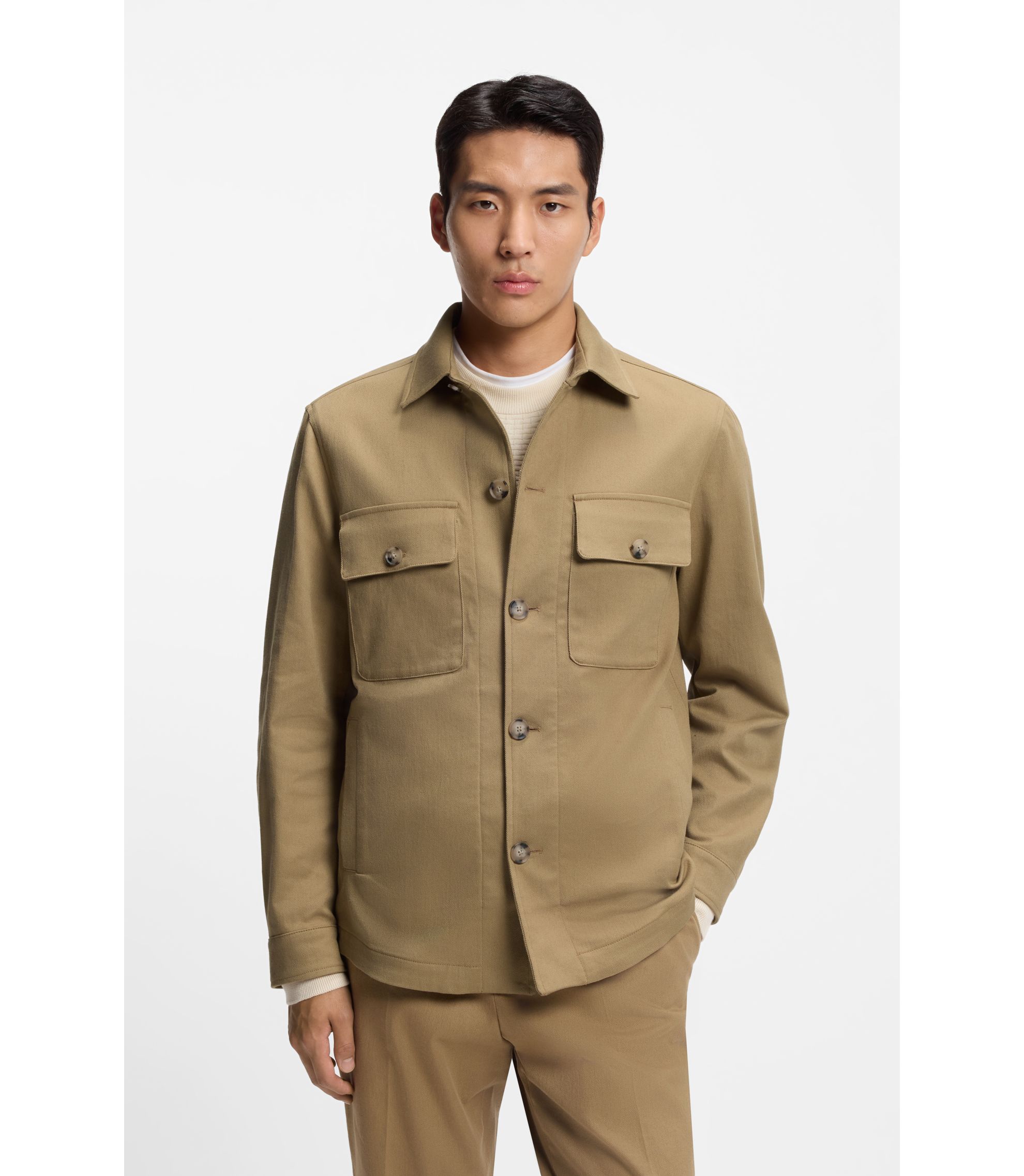 Relaxed-Fit Overshirt aus Stretch-Baumwolle mit Twill-Struktur