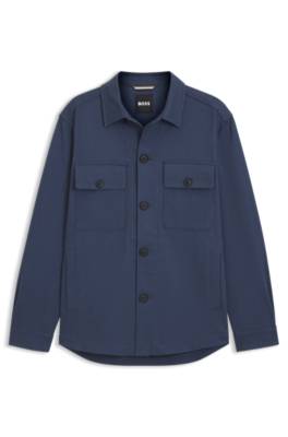 Relaxed-fit overshirt in stretch-cotton twill 1