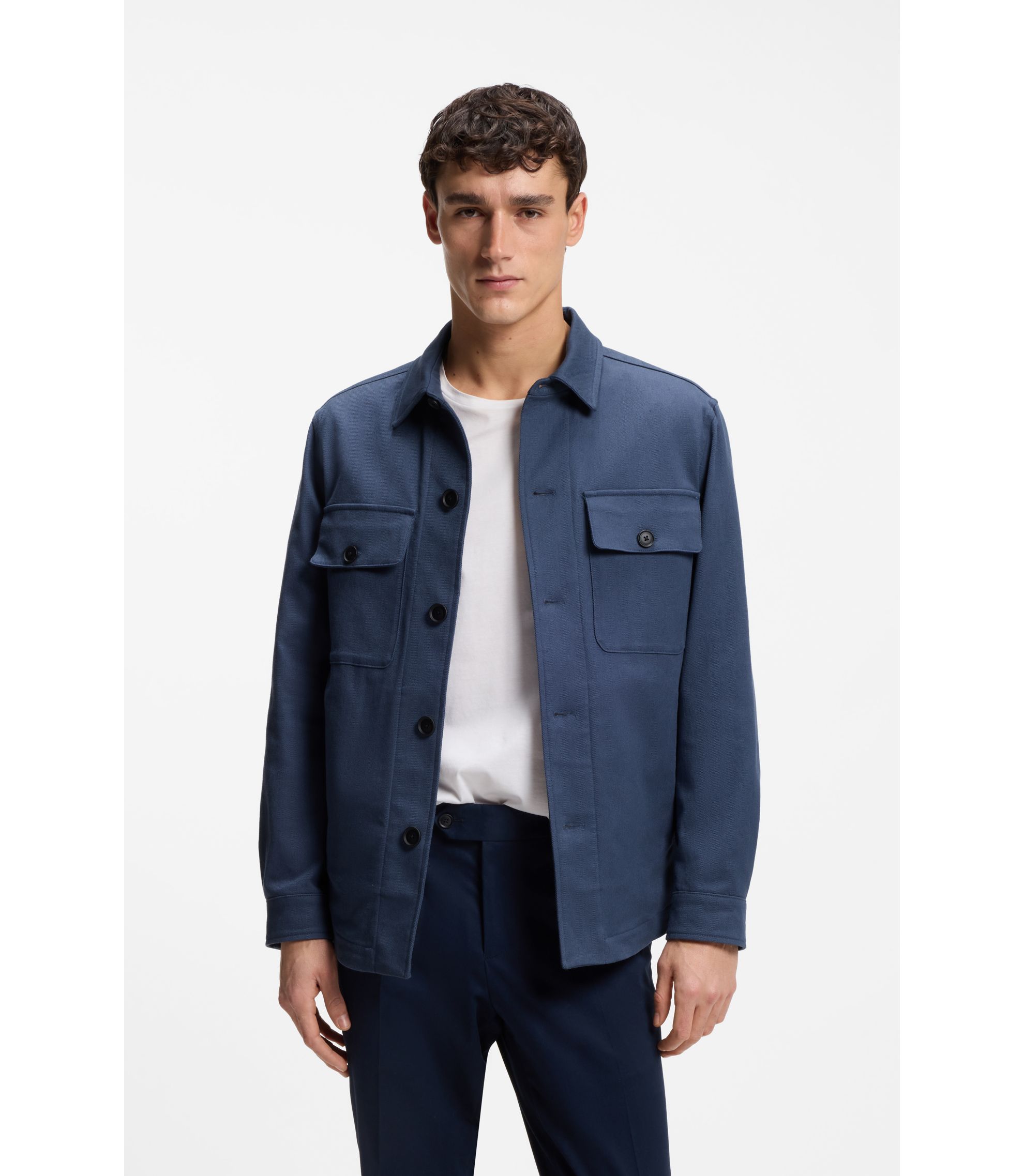 Relaxed-Fit Overshirt aus Stretch-Baumwolle mit Twill-Struktur