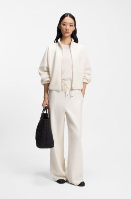 Relaxed-fit tracksuit bottoms with Double B monogram, White