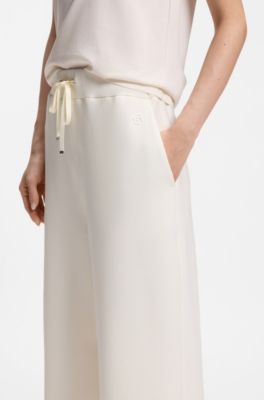 Bas de surv&ecirc;tement coupe d&eacute;contract&eacute;e avec monogramme Double B, Blanc