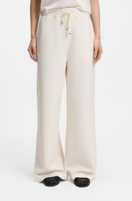 Bas de surv&ecirc;tement coupe d&eacute;contract&eacute;e avec monogramme Double B, Blanc