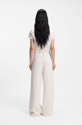 Relaxed-fit tracksuit bottoms with Double B monogram, White