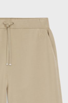 Relaxed-fit tracksuit bottoms with Double B monogram, Light Beige