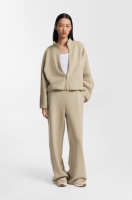 Relaxed-fit tracksuit bottoms with Double B monogram, Light Beige