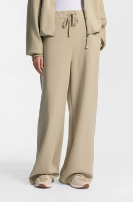 Relaxed-fit tracksuit bottoms with Double B monogram, Light Beige