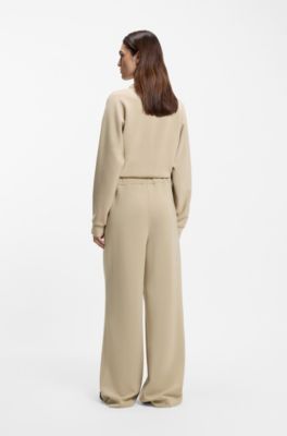 Trainingsbroek met een ontspannen pasvorm en Double B-monogram, Lichtbeige