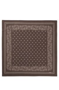 Printed-cotton bandana, Brown Patterned