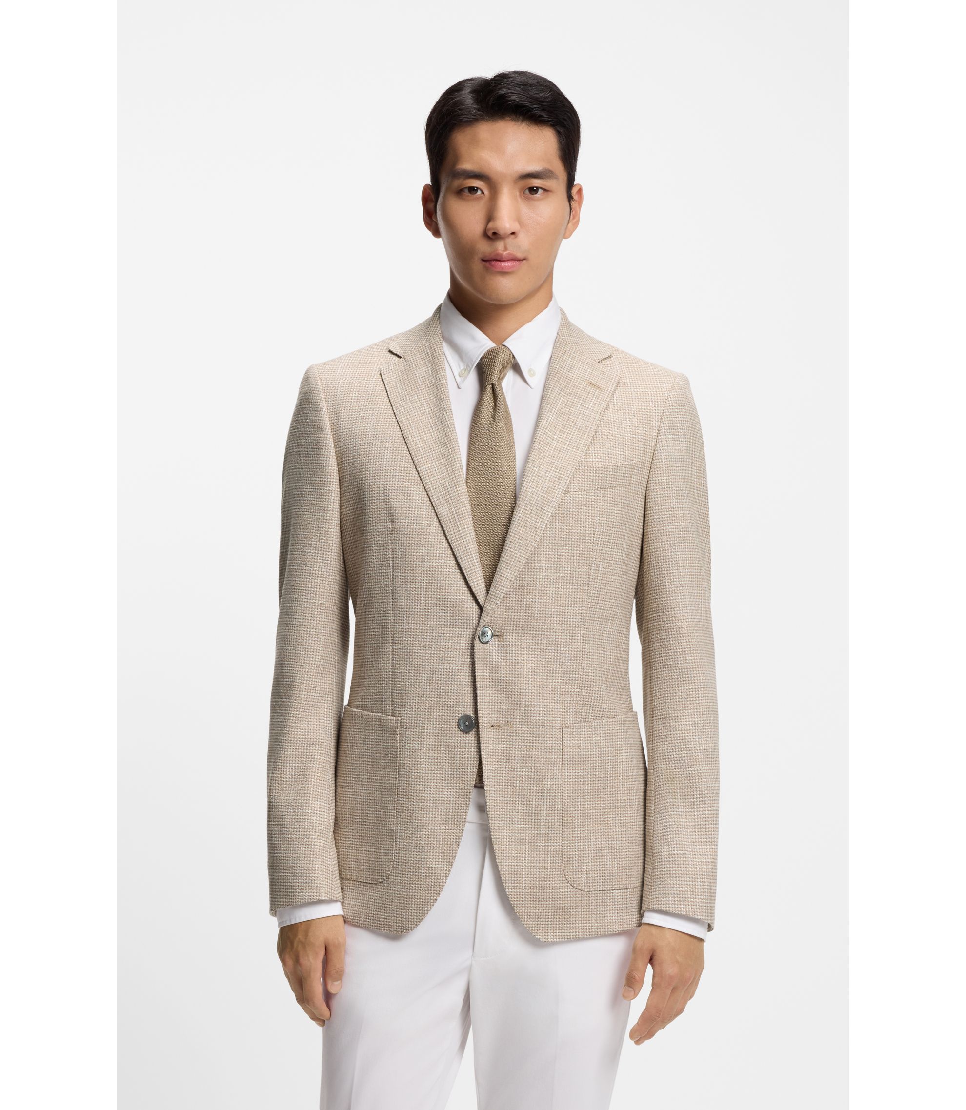 Kariertes Regular-Fit Sakko aus bequemem Stretch-Gewebe