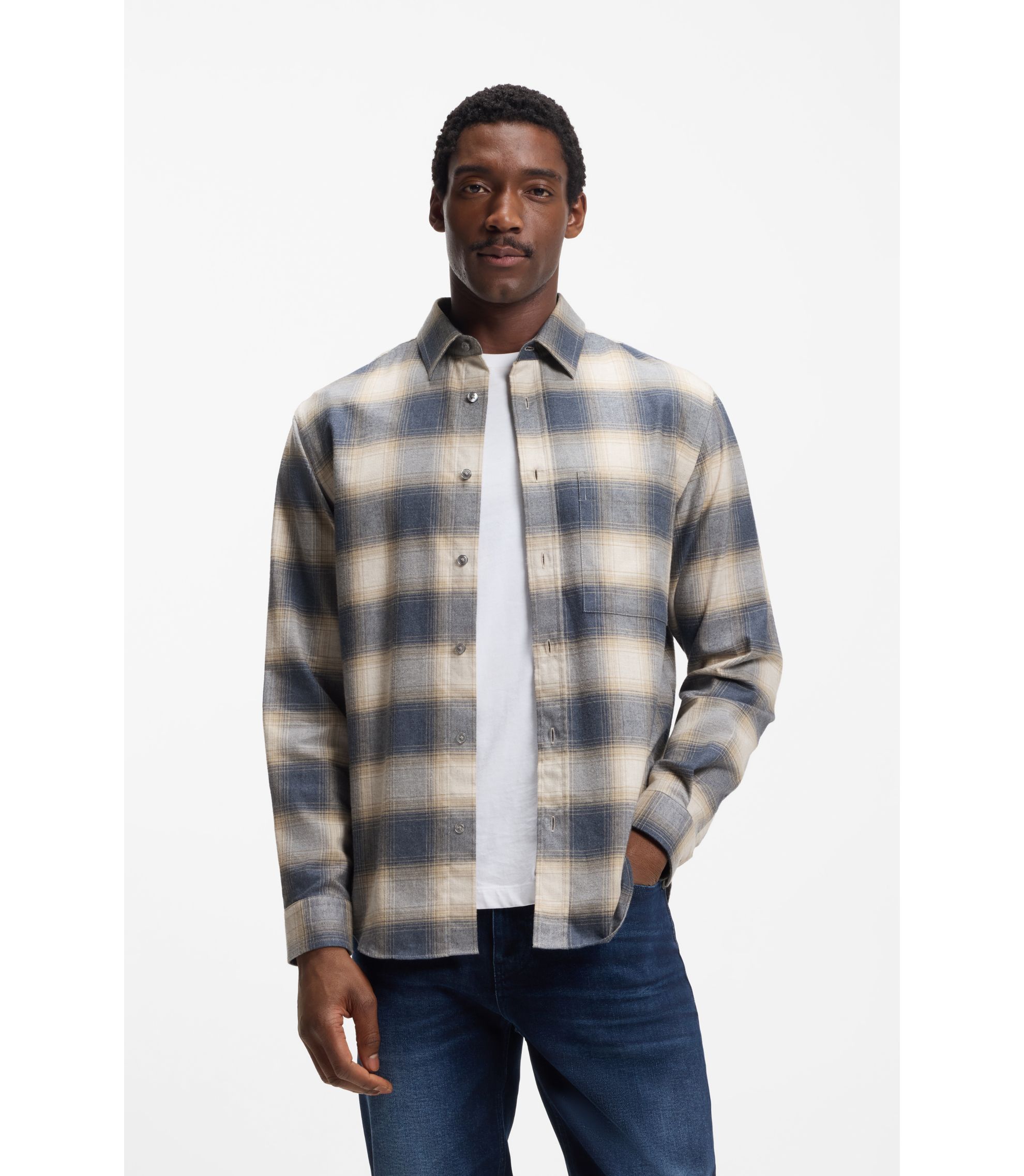 Relaxed-Fit Hemd aus kariertem Baumwoll-Flanell