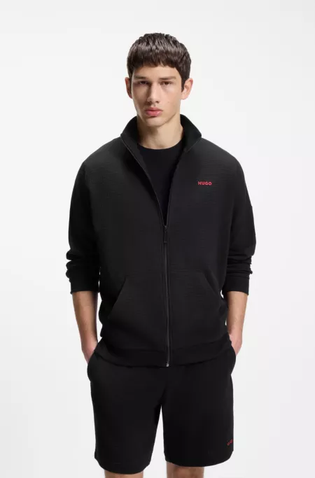 Relaxed-fit jacket in a waffle-structured cotton blend