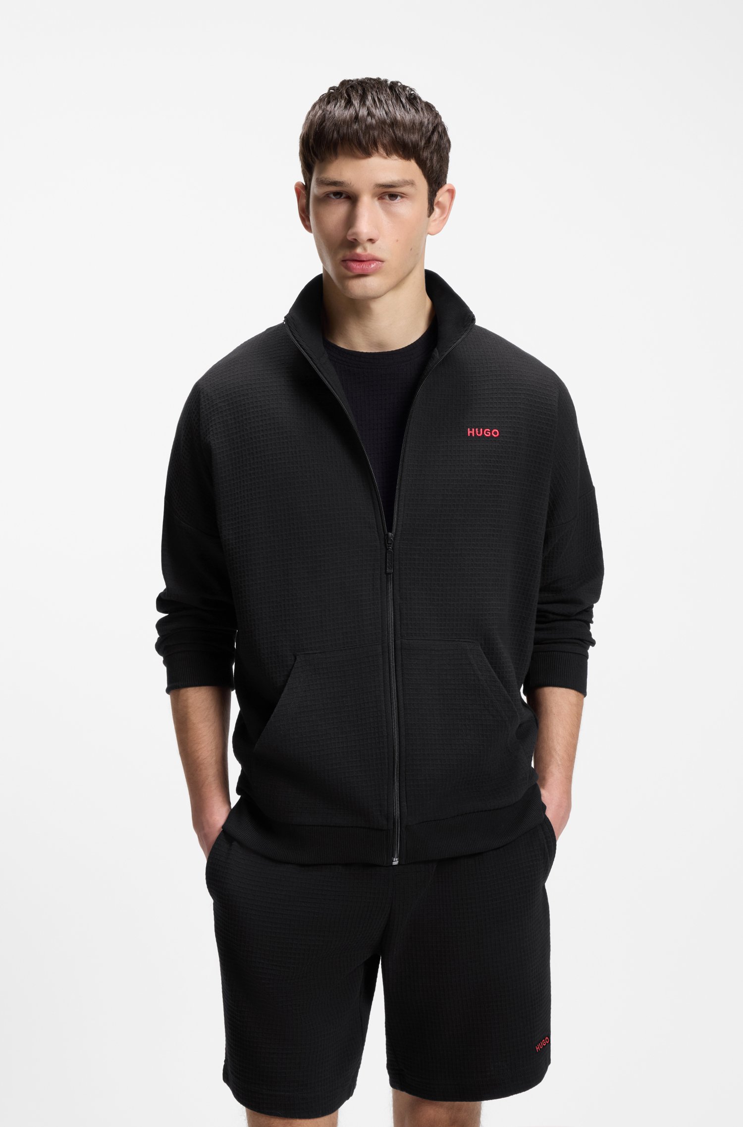 Hugo Waffle-jacquard jacket jackor herr