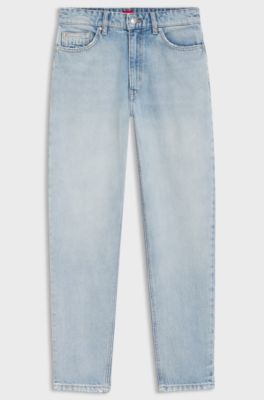 Mom-fit jeans in blue denim, Light Blue