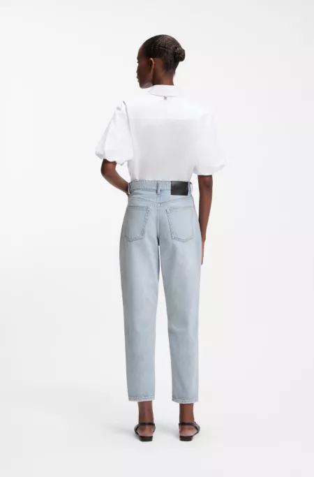 Mom-Fit-Jeans aus blauem Denim