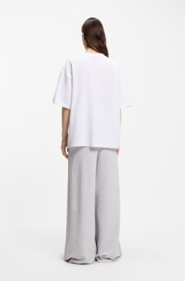 T-shirt in cotone elasticizzato con grafica ispirata al balletto, Bianco