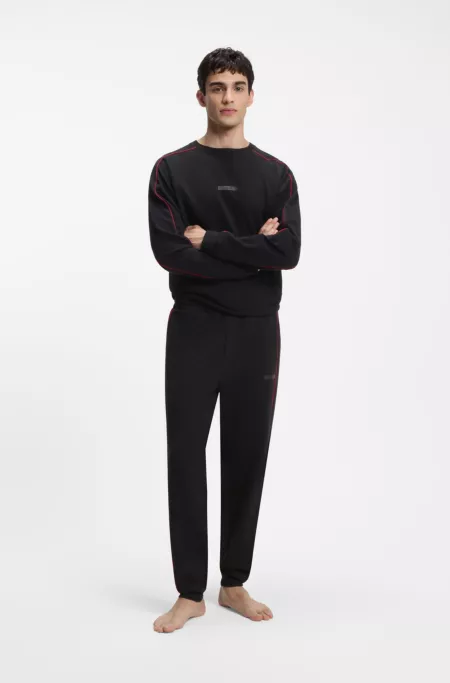 Sweat Relaxed en coton stretch avec passepoils contrastants