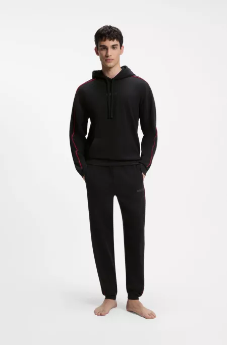 Pantalones de chándal de algodón elástico con ribetes en contraste