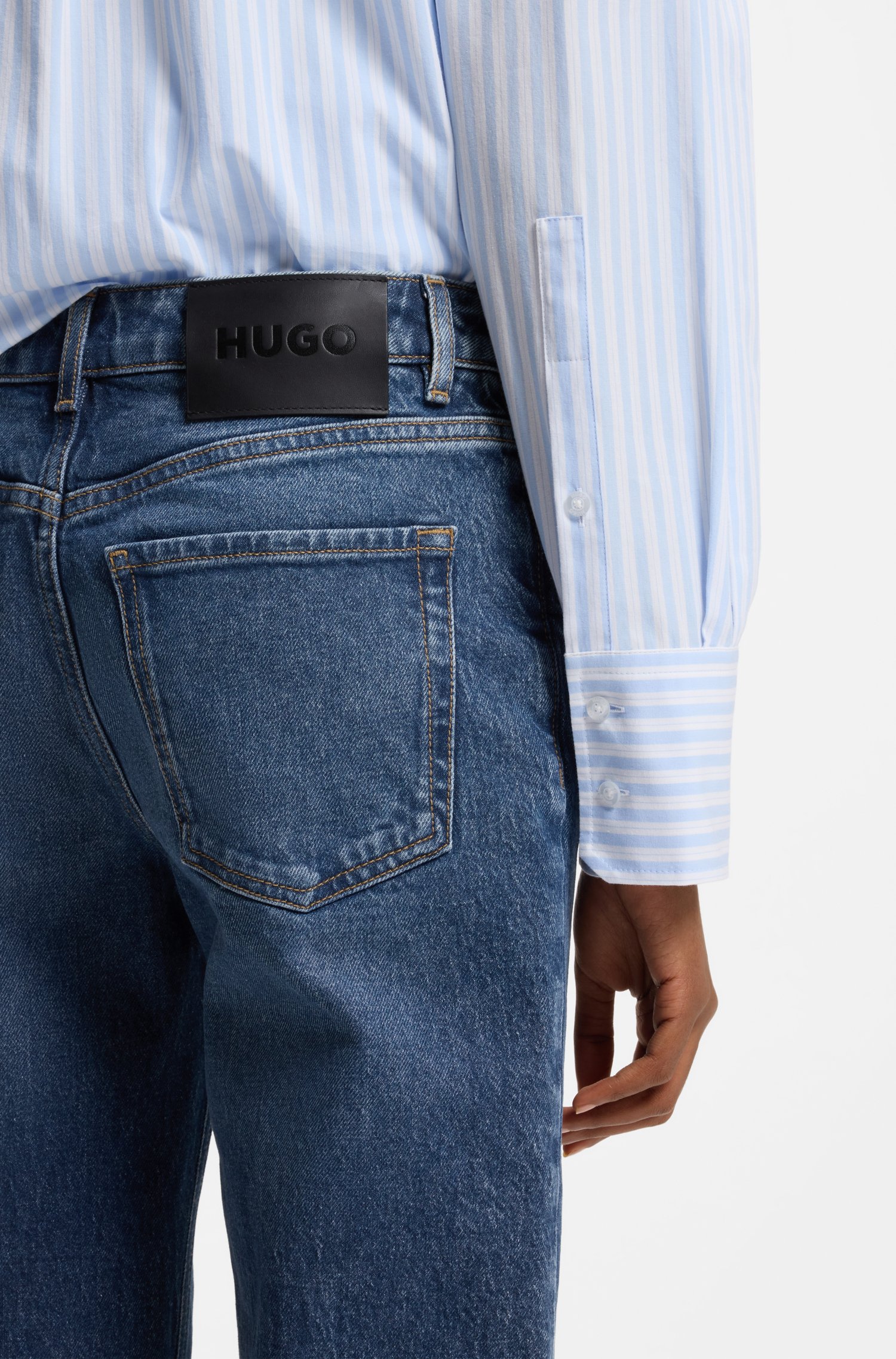 Hugo Flared-fit jeans in blue stretch denim dam – bild 3