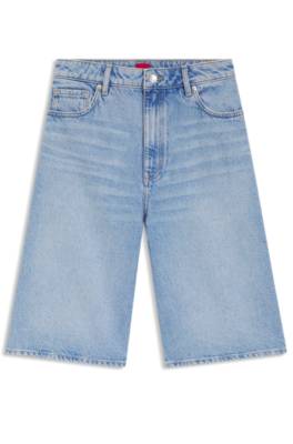Wide-leg shorts in bright- denim 1