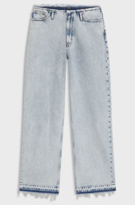 Jeans loose fit in denim rigido blu chiaro, Celeste